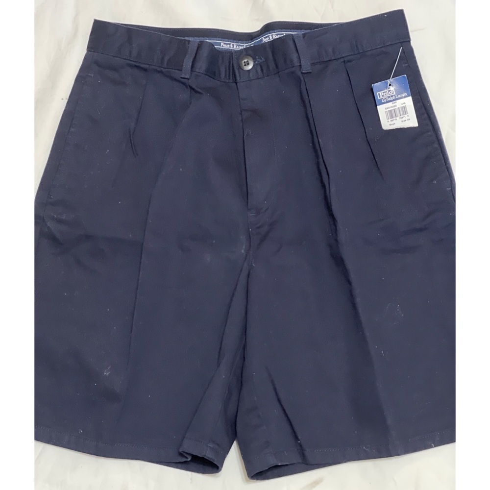 NEW Boys Polo Ralph Lauren Pleated Front Chino Navy Dress Shorts Sz 20 NWT